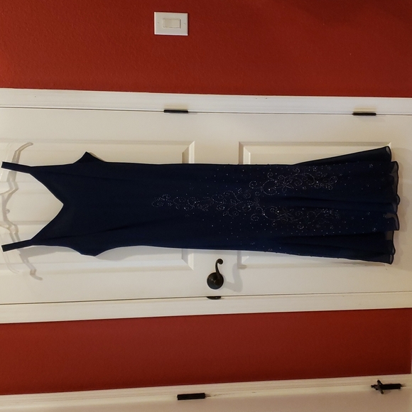 CATHERINES Navy Blue Masquerade Beaded Dress Set sz 18W Women's Plus Evening - Picture 3 of 12